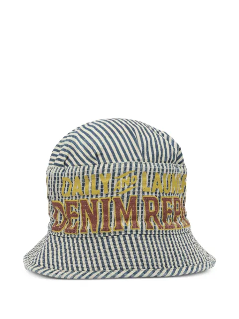 KAPITAL striped print hat Blue EK1838XHWHITE