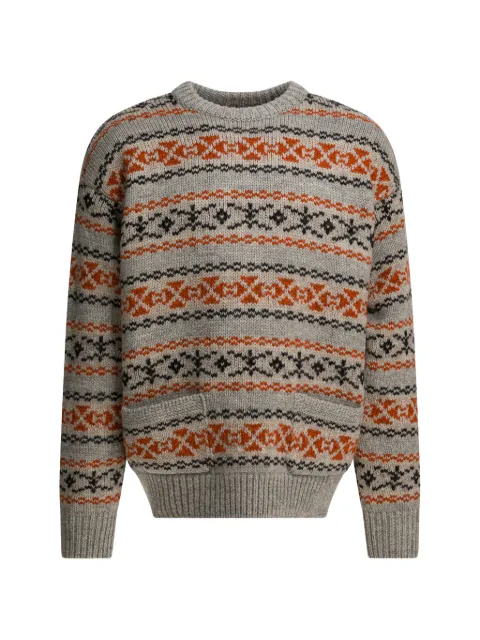 KAPITAL patterned pocket knitwear Grey K2509KN025ORANGE