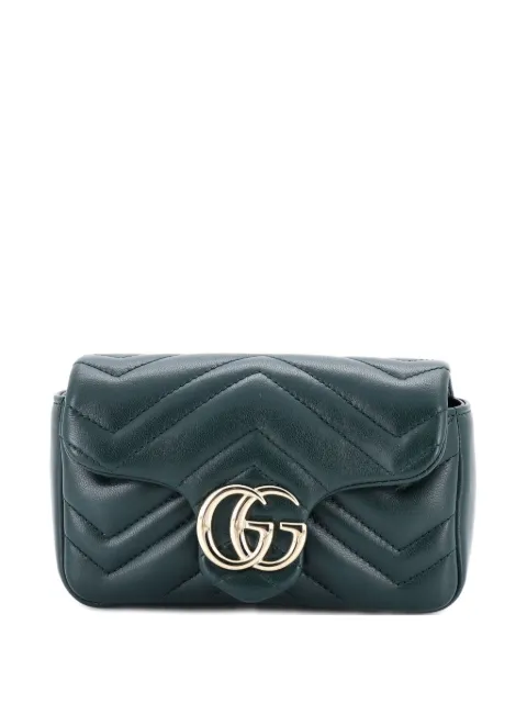 Gucci Pre-Owned GG Marmont Flap Bag Matelasse Leather Super Mini crossbody bag Green 57TONZPFRX4M61FB
