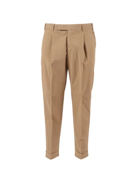 PT Torino pleated-detail turn-up trousers Neutrals CORTZAZ40FWDNK30Y139