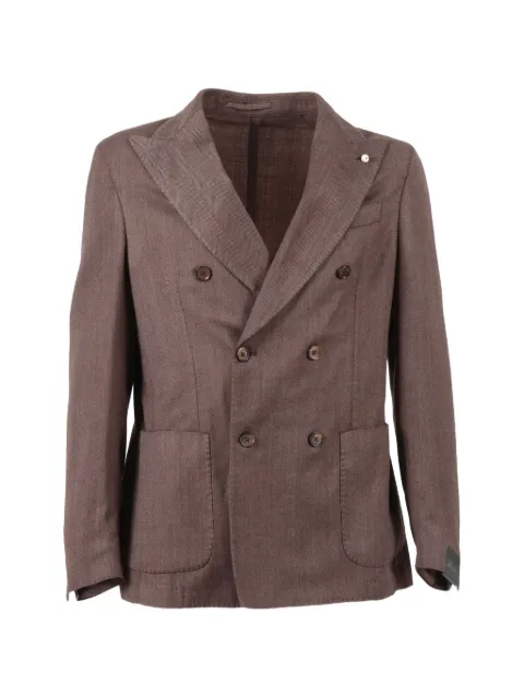 BRANDO double-breasted suit jacket Brown 288565168