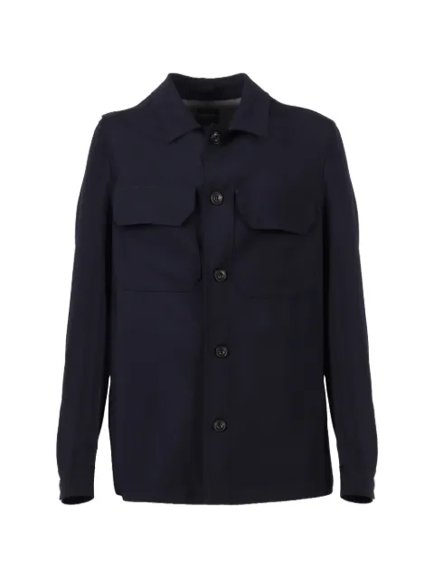 BRANDO buttoned flap-pocket overshirt Blue 289064215