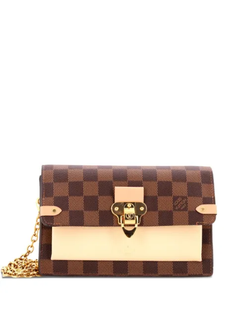 Louis Vuitton Pre-Owned Vavin Chain Wallet NM Damier with Leather crossbody bag Brown KPM6JEHPFV1TE91S