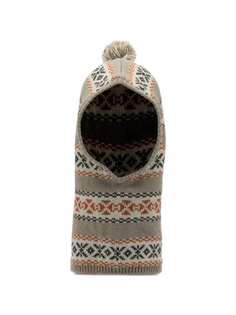 KAPITAL pompom patterned hat Neutrals K2510XH533ORANGE