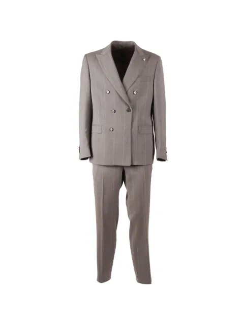 BRANDO double-breasted pinstripe suit Grey 312963404