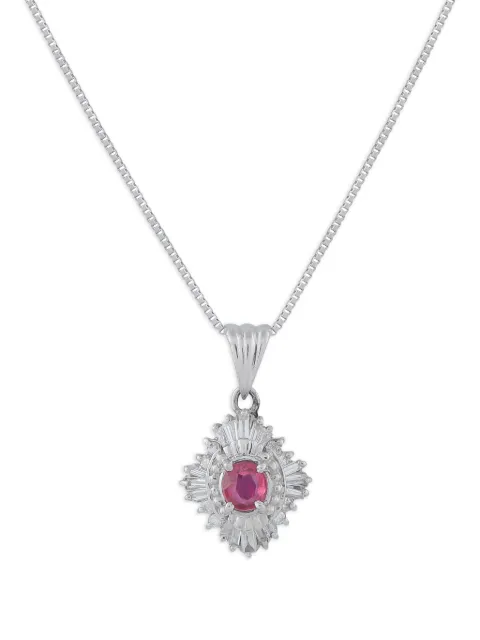 LB Exclusive diamond and ruby pendant necklace Silver MF26011426