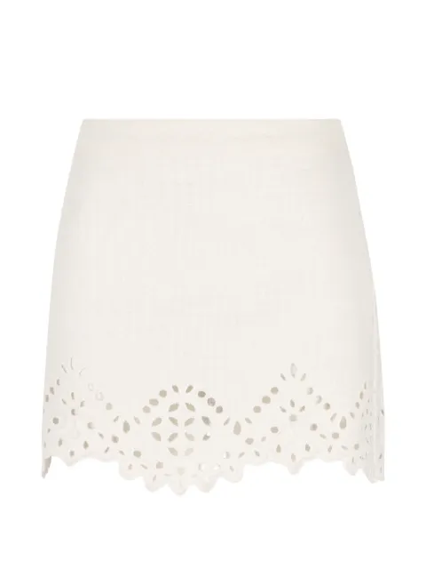 MARANT ÉTOILE eyelet-detail mini skirt White JU0466FAD1J04E