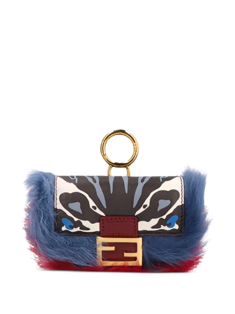 FENDI nano Baguette leather bag charm Blue 7AS413AW6T