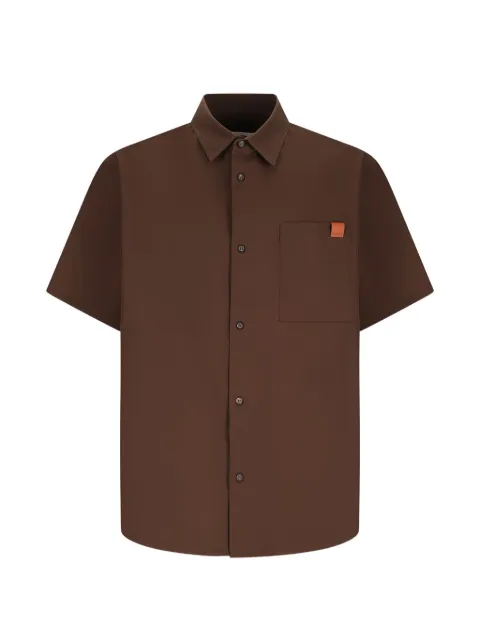 DARKPARK Karl poplin short-sleeve shirt Brown MSH10FAC150