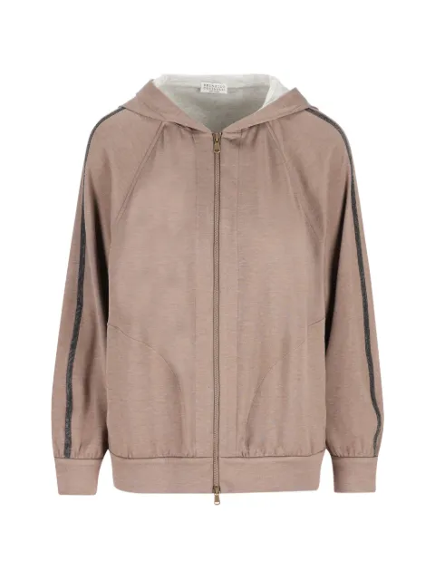 Brunello Cucinelli stripe hoodie Neutrals MD828SM606C9141