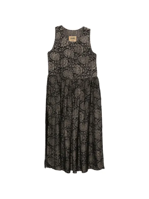 Uma Wang floral-print midi dress Black UP5008