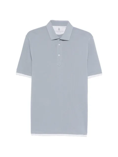 Brunello Cucinelli buttoned short-sleeve polo shirt Blue ME8543966C0G70