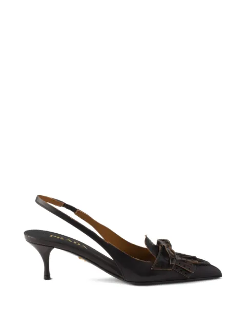 Prada leather slingback pumps Black 1I452OF055V69