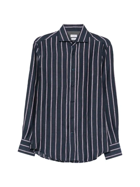 Brunello Cucinelli striped shirt Blue MA6991718C551