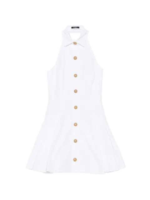 Balmain A-line backless poplin dress White HF1R5212CB09