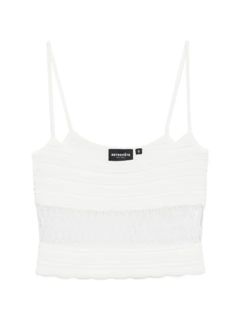 Retrofete Lesli pointelle-knit top White RSS261250912