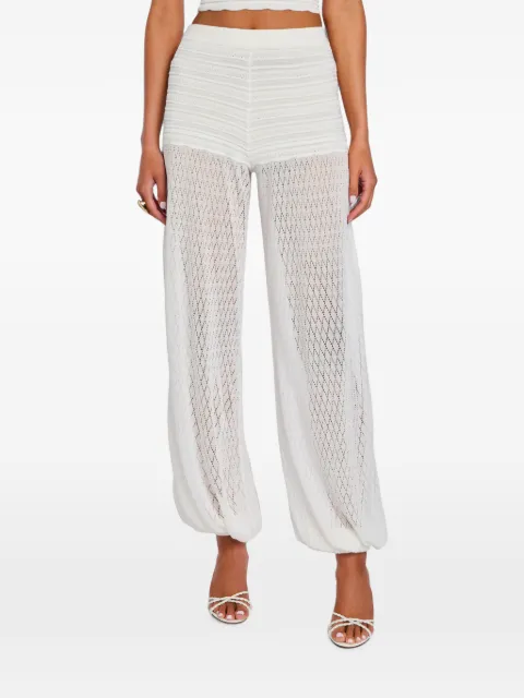 Retrofete Devyn pointelle-knit trousers White RSS261251014