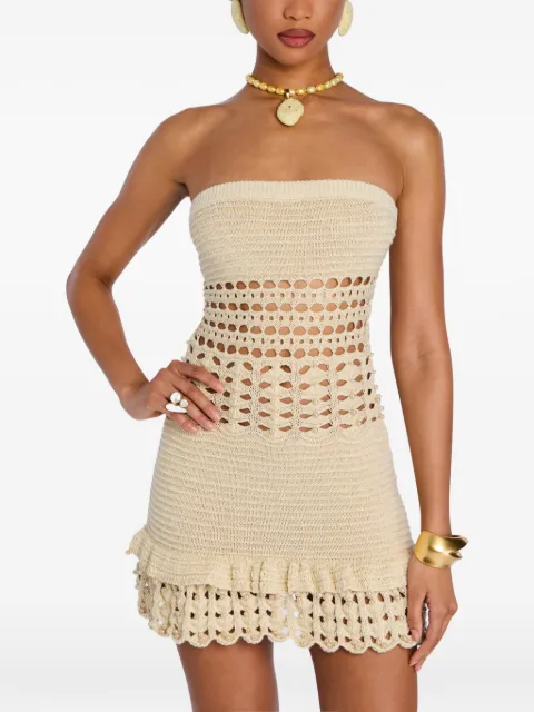 Retrofete Vali crochet-knit mini dress Neutrals PF249774