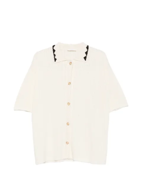 COMMAS triangle-embroidered shirt Neutrals PF26K201T001