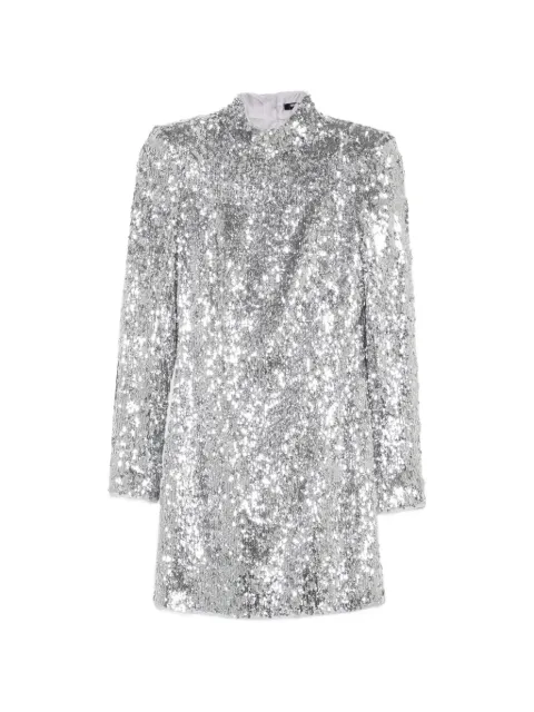 Balmain sequin-embellished high-neck mini dress Silver HF1R8980XM11