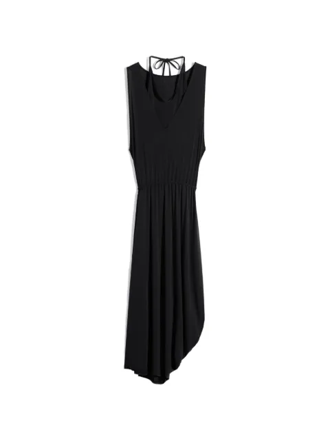 LEMAIRE draped double layer midi dress Black DR1146LJ1050
