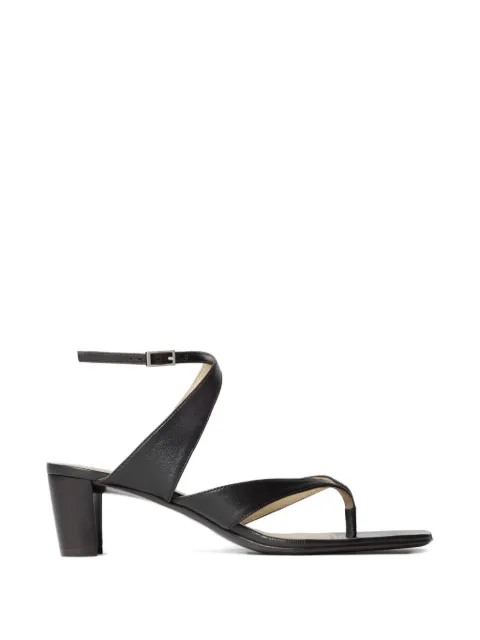 LEMAIRE tong sandals 50 mm heel in leather Black FO0251LL0023