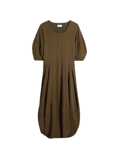 LEMAIRE balloon dress in crêpe de chine viscose Brown DR1130LF1569