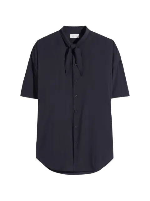 LEMAIRE scarf-detail short-sleeve shirt Black SH1275LF1389