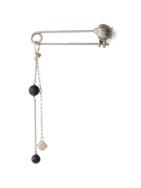 LEMAIRE thistle pin bag charm with onyx bead Silver DI0019LO036