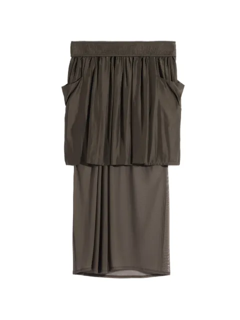 LEMAIRE double layer skirt in silk habotai Brown SK1065LF1520