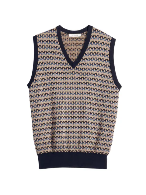 LEMAIRE patterned V-neck vest Neutrals PO0024LK1053