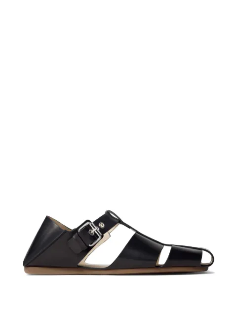 LEMAIRE Fisherman slip-on sandals in leather Black FO0271LL0217
