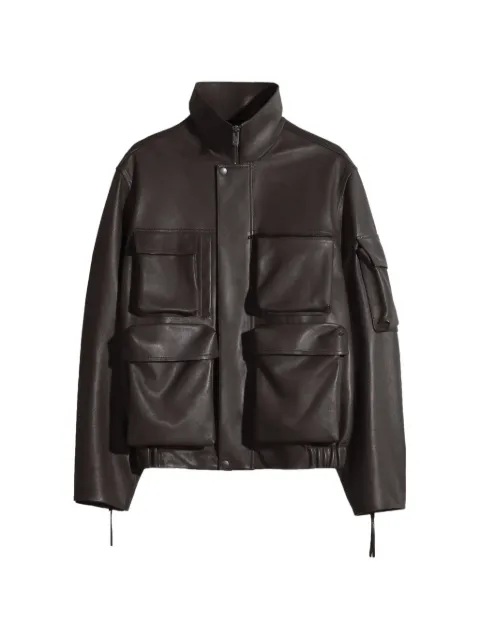 LEMAIRE leather blouson with pockets in leather Brown OW1206LL0181
