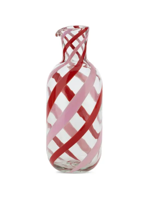 Lisa Corti pervinch striped glass bottle White 26SBOTTLEGLCS4050H23D9