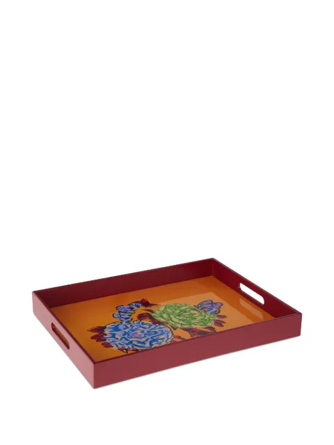 Lisa Corti flower-print queen tray Red 0TRAY45X34MDFWQF2245X34