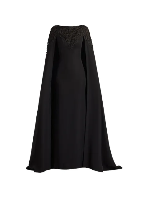 Tadashi Shoji cape-style maxi dress Black CIM22051LBLACK