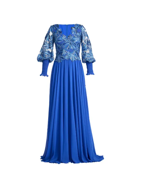 Tadashi Shoji floral long-sleeve dress Blue CJJ26212LBLAGN