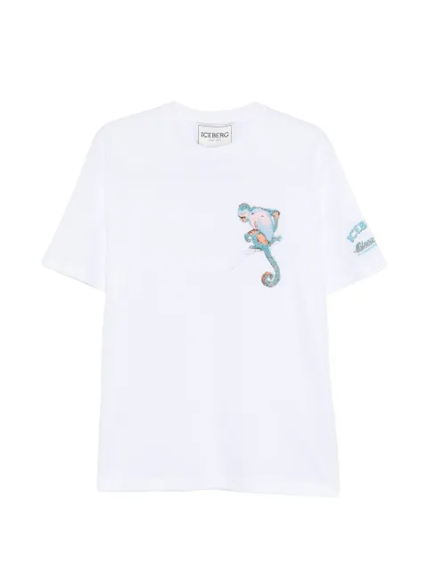 Iceberg monkey-embroidered T-shirt White F028627A