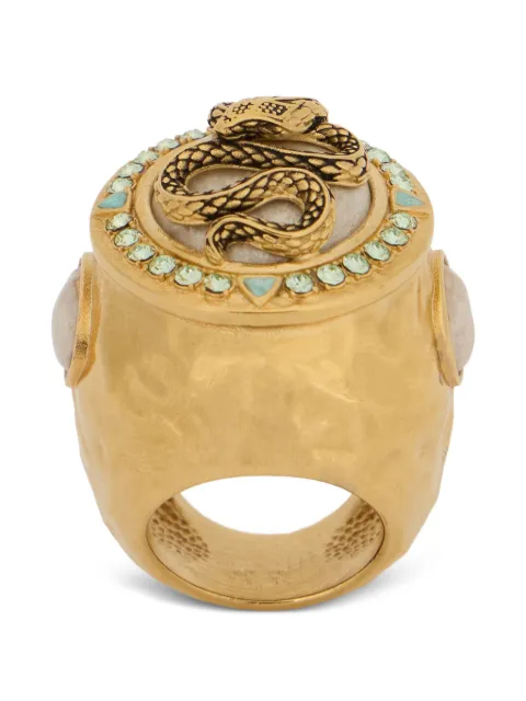 Roberto Cavalli Snake and Gemstone ring Gold WQG018AM127