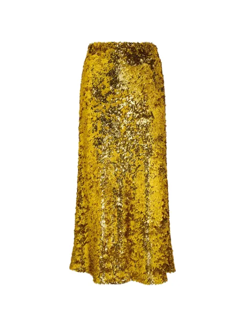 Roberto Cavalli sequin-embellishment midi skirt Yellow WQT306FT014