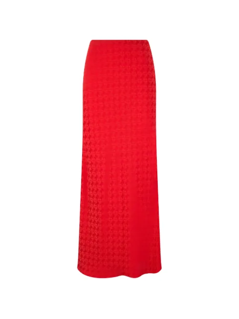 Roberto Cavalli monogram-pattern maxi skirt Red WQT306RK010