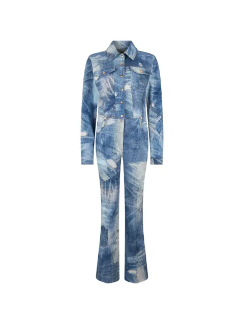 Roberto Cavalli patchwork-effect denim jumpsuit Blue WQJ132DAR71