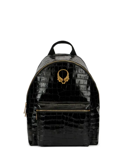 Roberto Cavalli crocodile-effect Tiger Tooth backpack Black WRB001PZ975