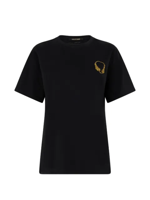Roberto Cavalli embroidered-logo T-shirt Black WQT62BJD028