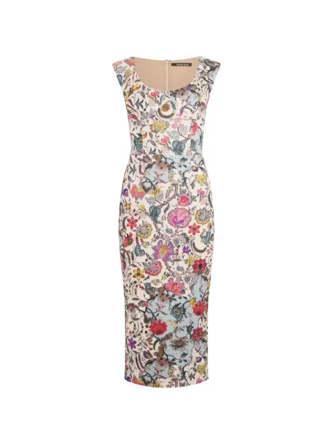 Roberto Cavalli floral print midi dress Neutrals WQT151NBR29