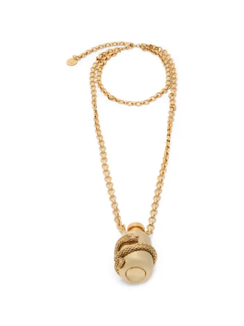 Roberto Cavalli snake-motif pendant necklace Gold WWG013AM001