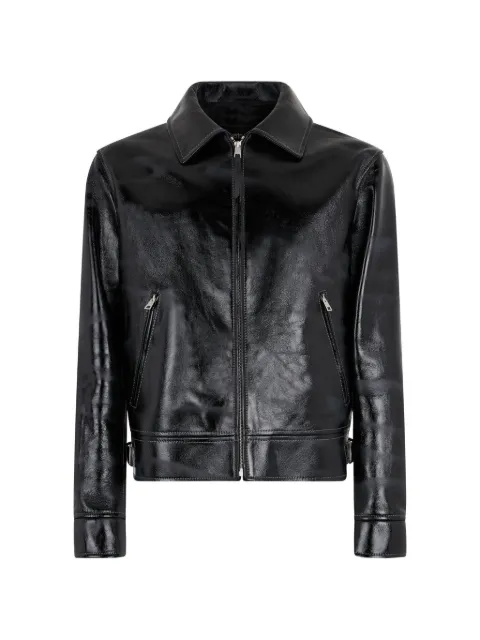 Roberto Cavalli zip-up leather jacket Black WRP401PN001