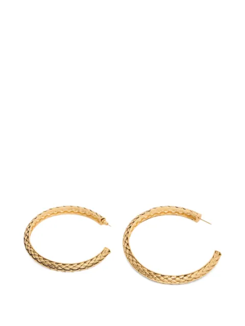 Roberto Cavalli snake-scale-effect hoop earrings Gold WWG017AM001