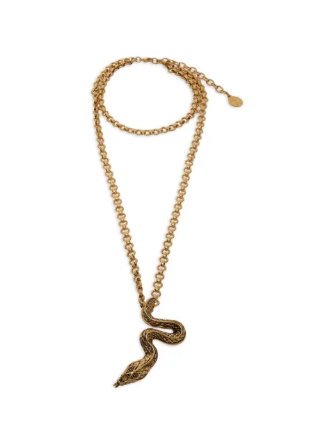 Roberto Cavalli snake-pendant chain necklace Gold WWG015AM001
