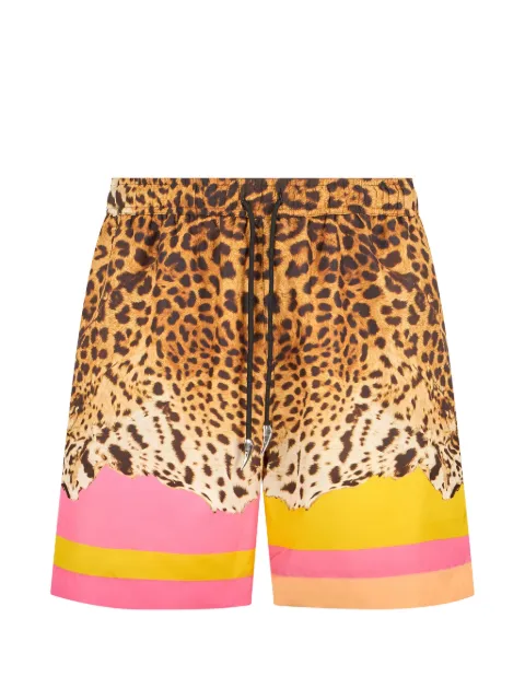 Roberto Cavalli leopard-print swim shorts Yellow WRH00U5RR33